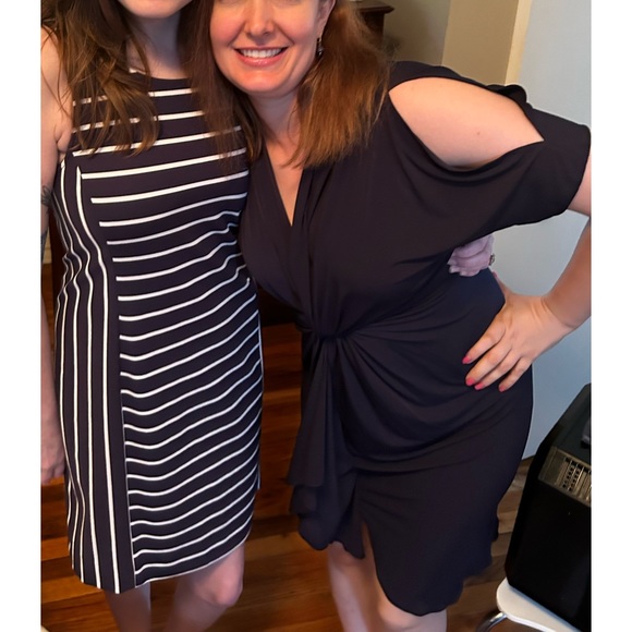 Black Unique Sleeves Catherine Malandrino Designer Midi Length Dress - Picture 7 of 7